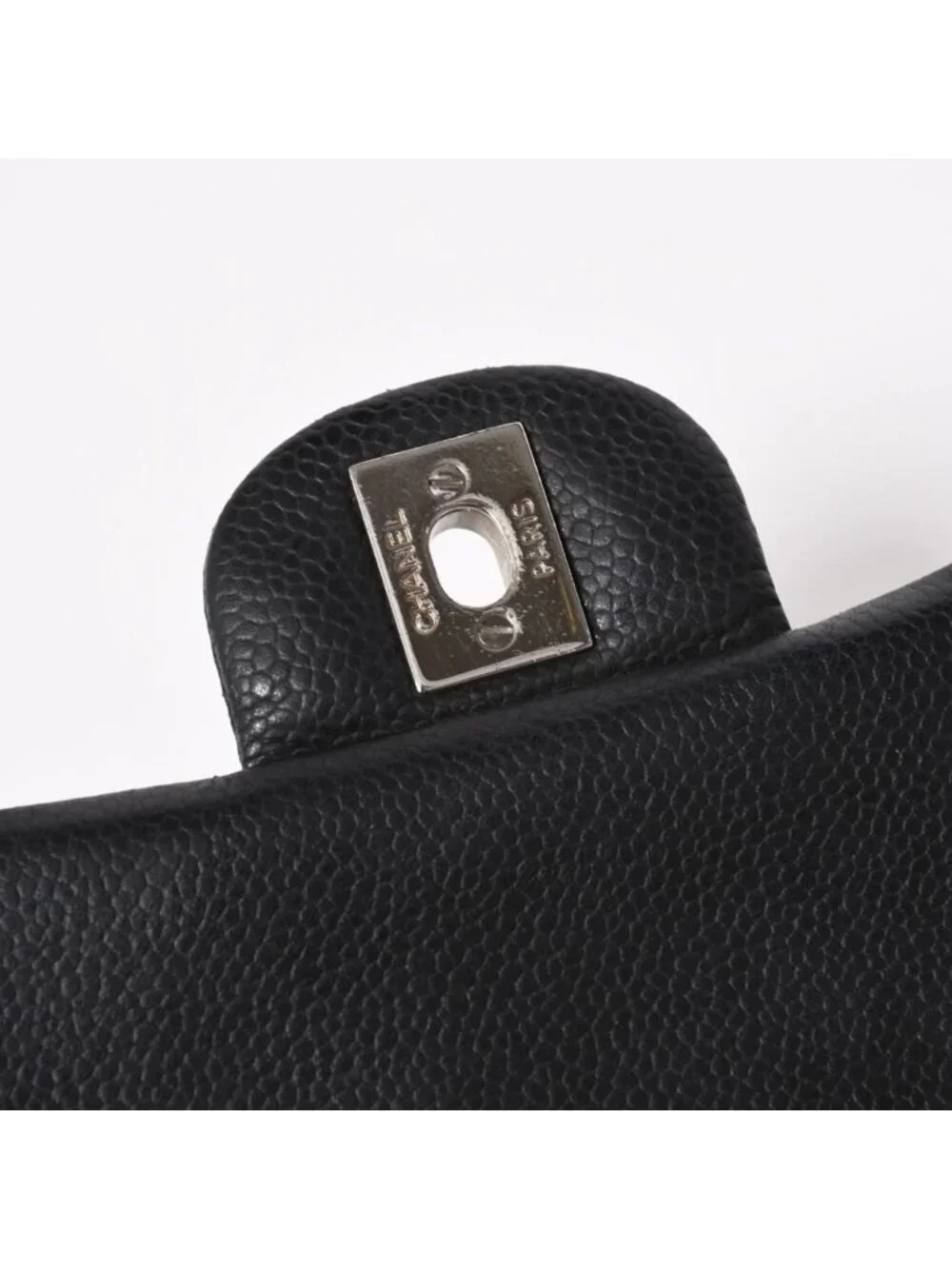 Chanel Mini Quilted 17 S Flap S Chain Shoulder Bag CC Logo Caviar Leather Black